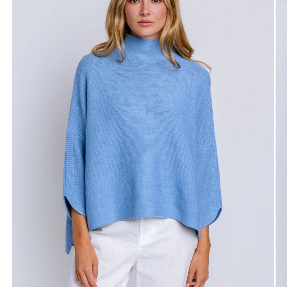Kerisma Light Blue Lagenlook Boho Sweater Womens One Size Slouchy Oversized